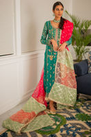 Green Hand Block Printed Silk-Blend Salwar Kameez (3-Piece) - Image 12
