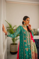 Green Hand Block Printed Silk-Blend Salwar Kameez (3-Piece) - Image 14