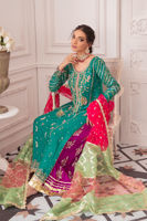 Green Hand Block Printed Silk-Blend Salwar Kameez (3-Piece) - Image 3