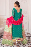 Green Hand Block Printed Silk-Blend Salwar Kameez (3-Piece) - Image 6