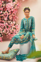 Green Beryl Digital Printed Silk Kurta Set (3-Piece) - Image 4