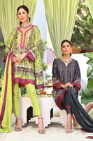 Pakistani Green & Purple Embellished Pure Silk Kurta Set (3-Piece) - Image 10