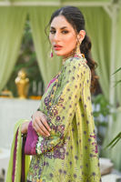 Pakistani Green & Purple Embellished Pure Silk Kurta Set (3-Piece) - Image 7