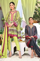 Pakistani Green & Purple Embellished Pure Silk Kurta Set (3-Piece) - Image 8
