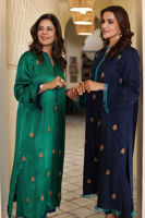 Pakistani Teal Handworked Silk Kurta Set (2-Piece) - Image 2