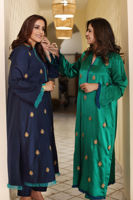 Pakistani Teal Handworked Silk Kurta Set (2-Piece) - Image 4