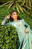 Pakistani Sage Green Ombre Embellished Silk Salwar Kameez (3-Piece) - Image 5