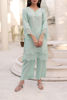 Pakistani Mint Green Embellished Silk Salwar Kameez (3-Piece) - Image 4