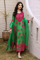 Green Embroidered Silk Salwar Kameez (3-Piece) - Image 7