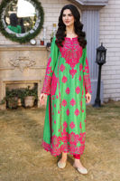 Green Embroidered Silk Salwar Kameez (3-Piece) - Image 8