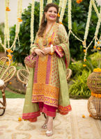 Pakistani Mint Green Zardozi Pure Silk Salwar Kameez (3-Piece) - Image 1