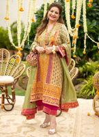 Pakistani Mint Green Zardozi Pure Silk Salwar Kameez (3-Piece) - Image 2