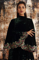 Deep Green Embroidered Velvet Salwar Kameez (2-Piece) - Image 4