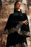 Deep Green Embroidered Velvet Salwar Kameez (2-Piece) - Image 8
