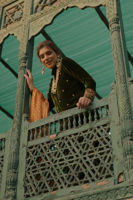 Green Embroidered Velvet Salwar Kameez (3-Piece) - Image 7