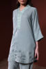 Pakistani Mint Green Embroidered Velvet Shalwar Kameez (3-Piece) - Image 6