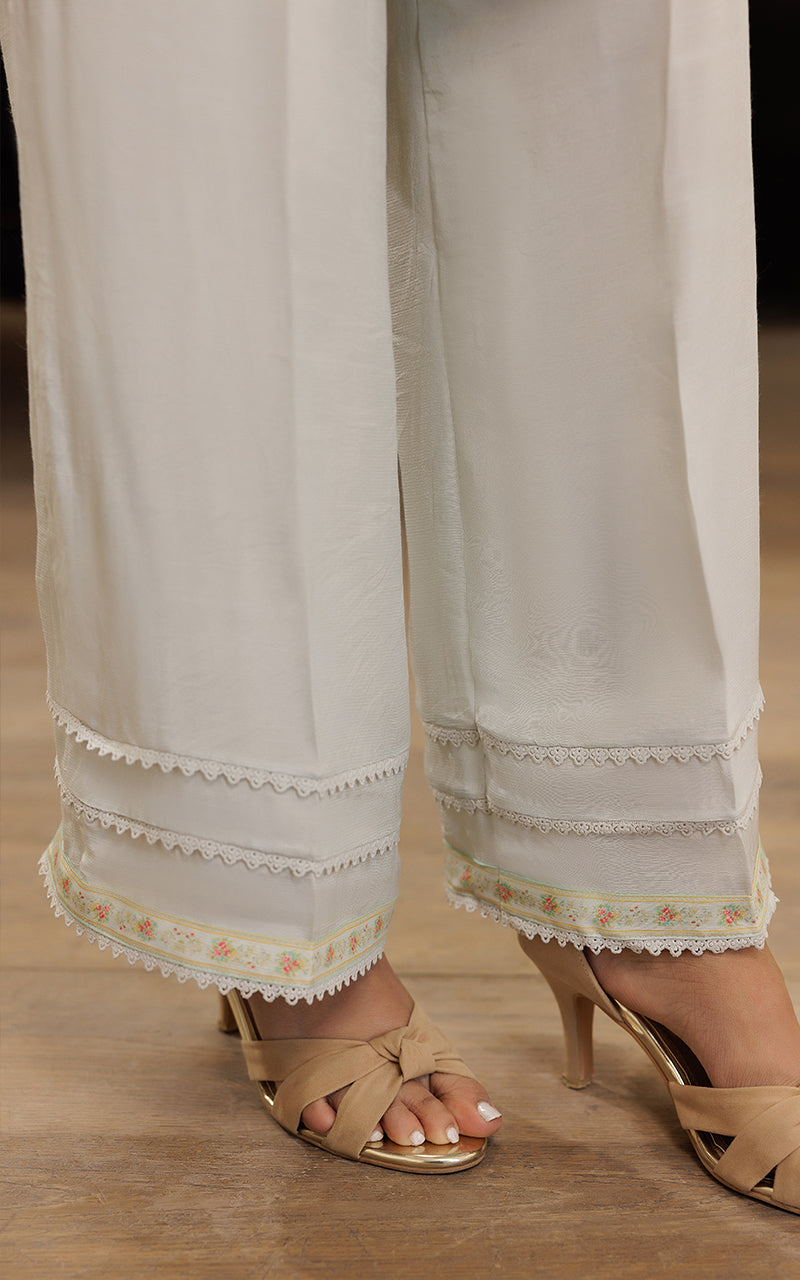 Mint Floral Embroidered Viscose Silk Salwar Kameez (2-Piece) - Image 9