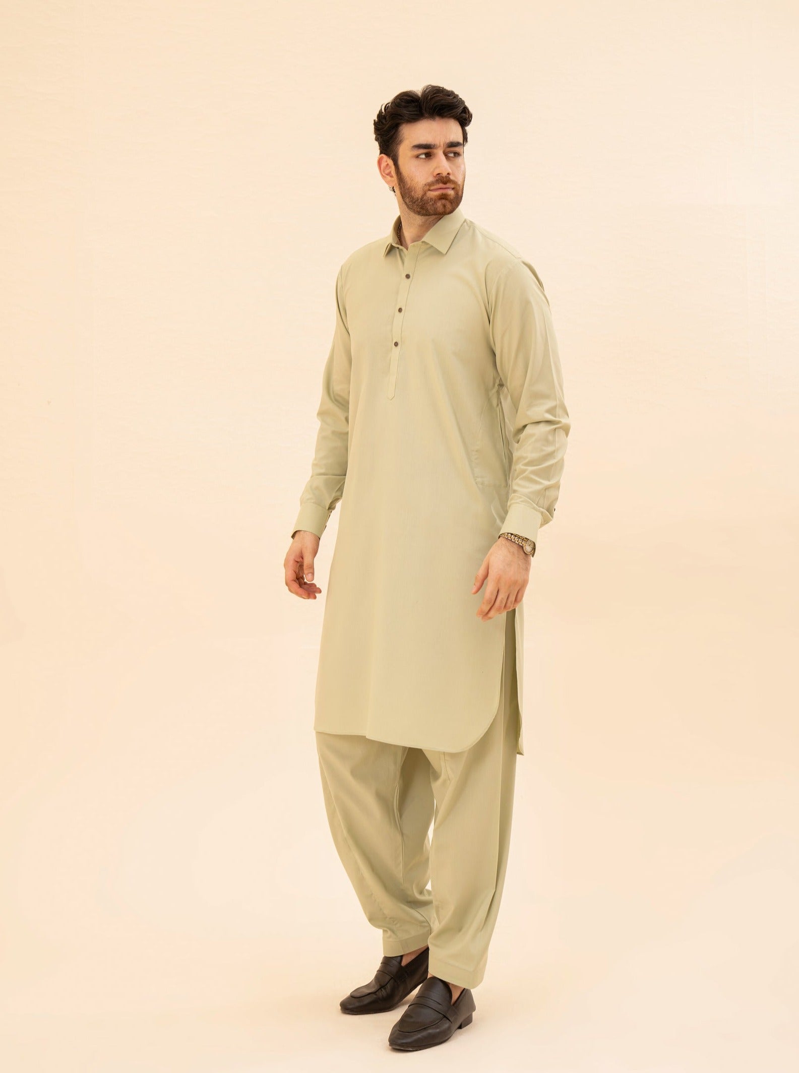 Mint Blended Fabric Kameez Shalwar (2-Piece) - Image 3