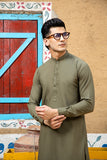 Army Green Cotton Kurta Shalwar (2-Piece) - Image 4