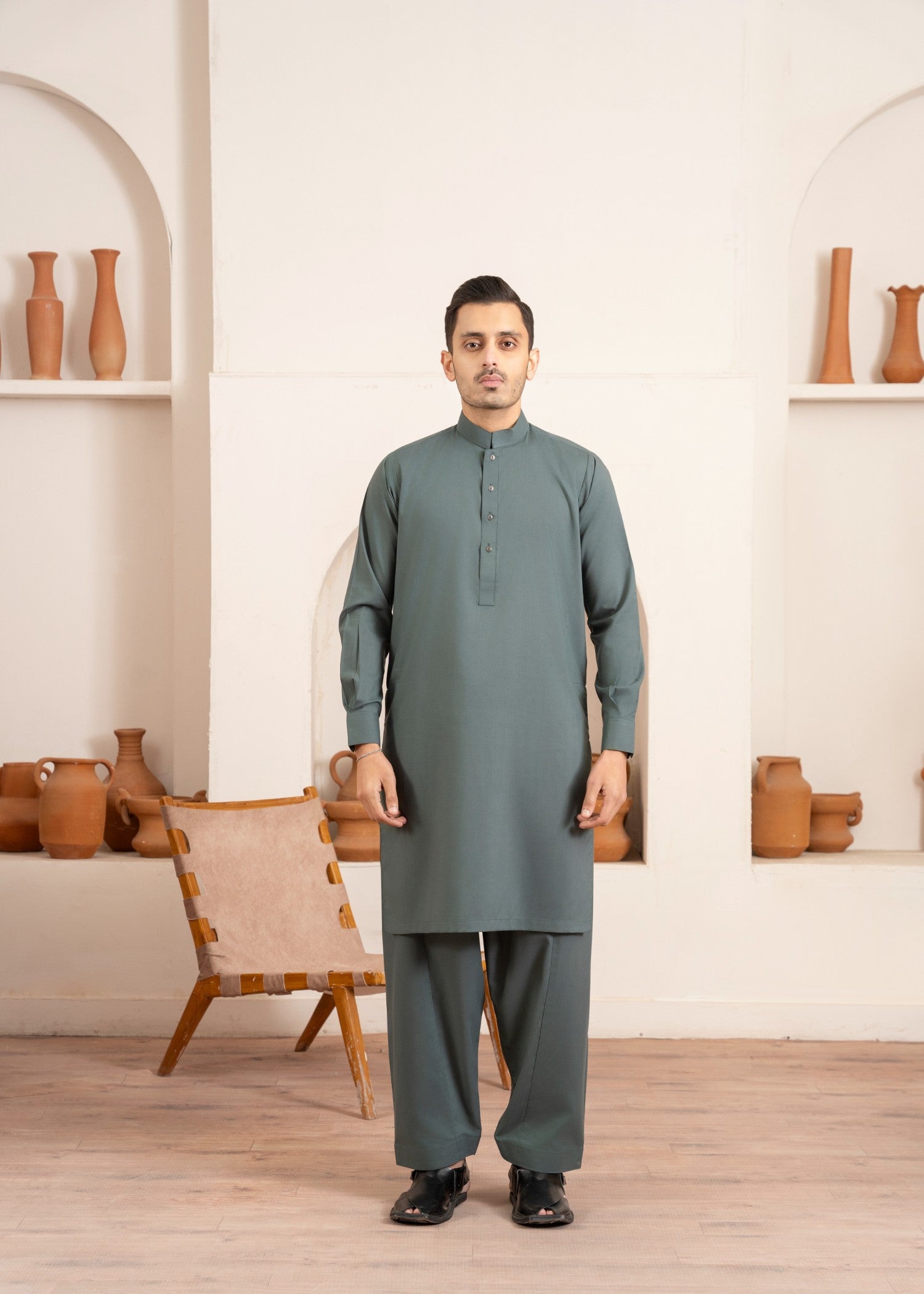 Mint Green Wash & Wear Shalwar Kameez (2-Piece) - Image 1