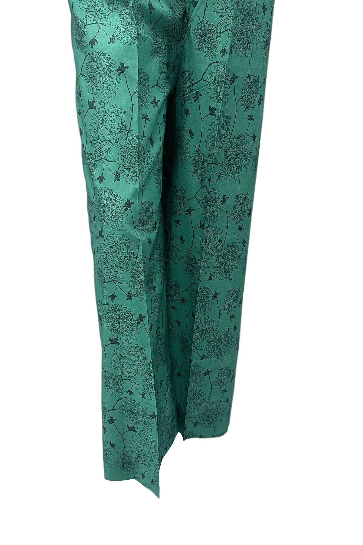 Pakistani Teal Digital Printed Cotton Straight Trouser (1-Pc) - Image 1