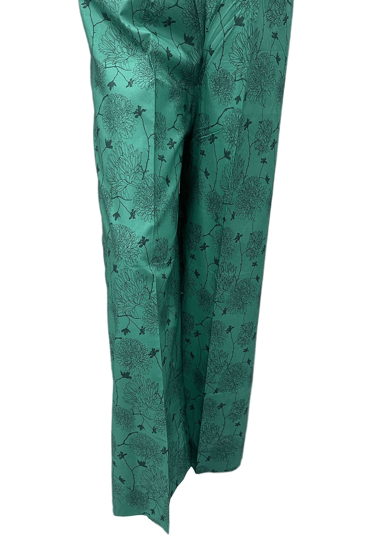 Pakistani Teal Digital Printed Cotton Straight Trouser (1-Pc) - Image 3