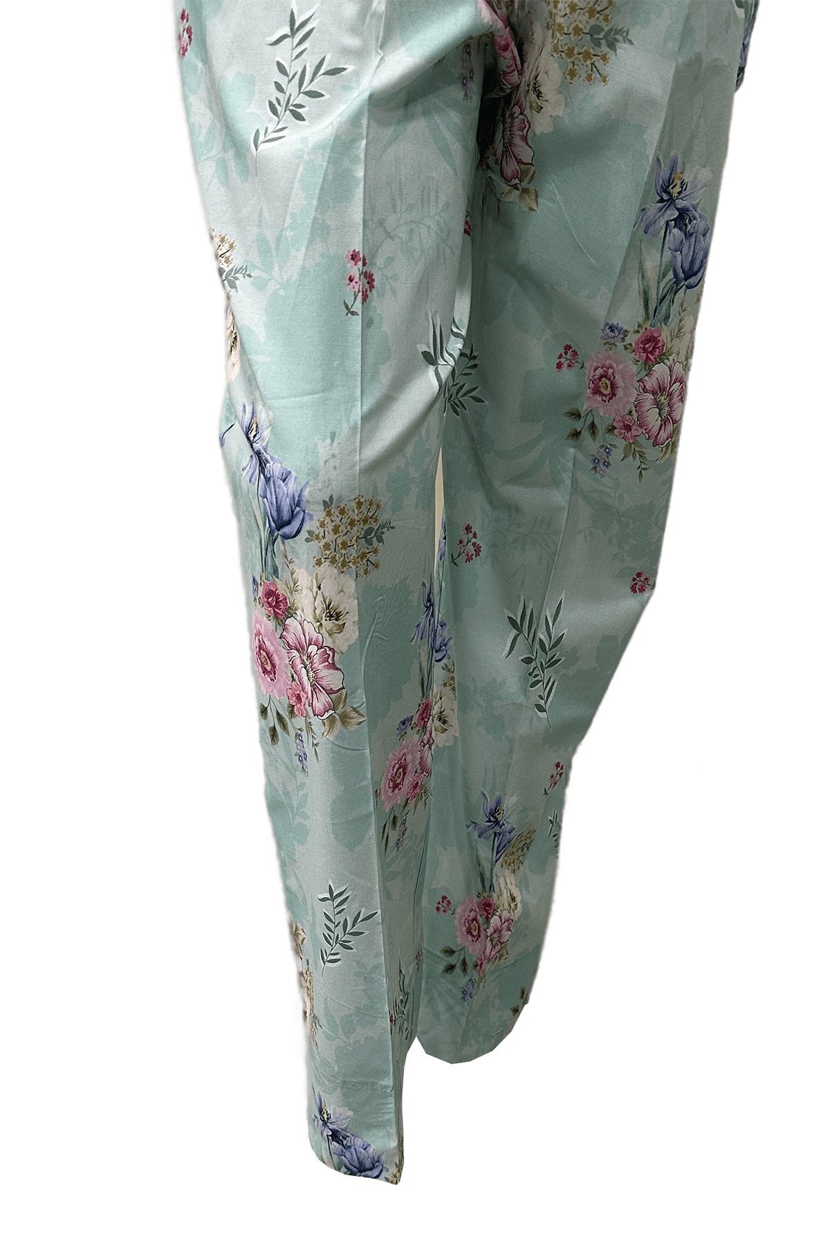 Pakistani Mint Green Digital Printed Cotton Trouser (1-Pc) - Image 1