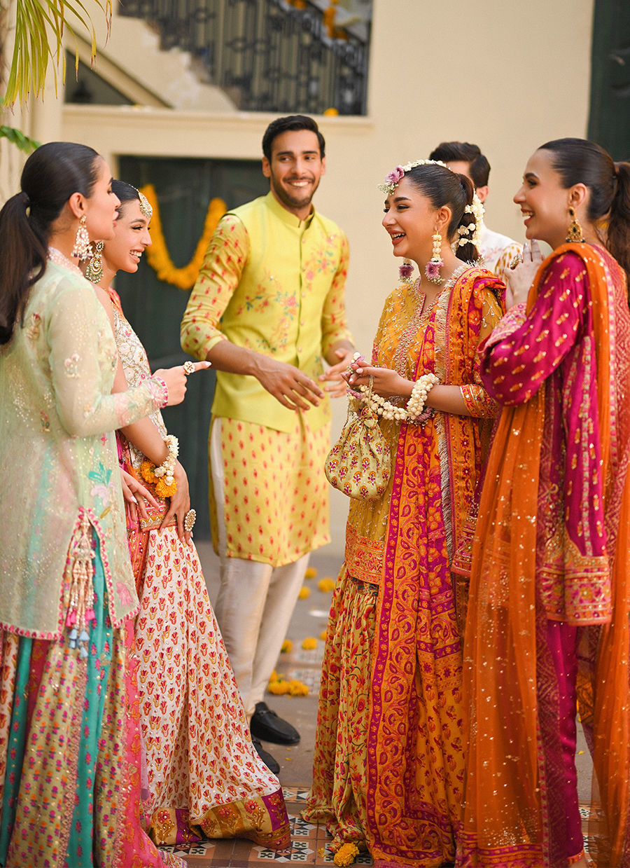 Lime Green Embroidered Raw Silk Waistcoat Kurta (3-Piece) - Image 7