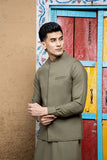 Army Green Suiting Waistcoat Kurta Shalwar (3-Piece) - Image 5