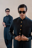 Deep Green Wash-and-Wear Waistcoat Kurta (3-Piece) - Image 5