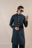 Deep Green Wash-and-Wear Waistcoat Kurta (3-Piece) - Image 6