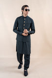 Deep Green Wash-and-Wear Waistcoat Kurta (3-Piece) - Image 8