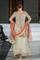 Pakistani Grey Embroidered Net Angarkha Dress (3-Piece) - Image 4