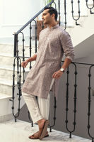 Grey Embroidered Raw Silk Kurta (2-Piece) - Image 6