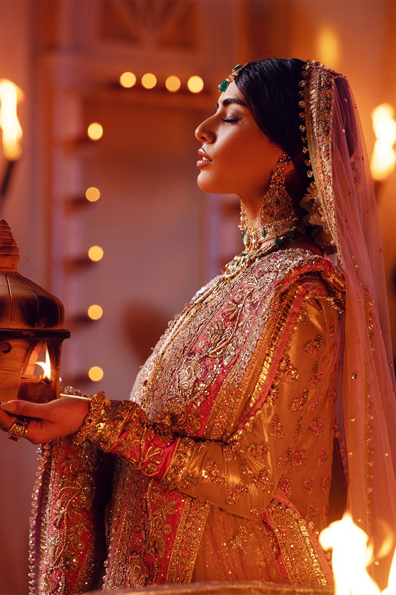 Pakistani Mouse-Toned Embellished Net Gharara Set (3-Piece) - Image 6