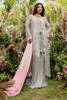 Ash Grey Embroidered Khaddi Net Gown (3-Piece) - Image 3