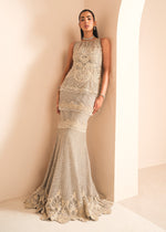Grey Embellished Net Mermaid Gown (2-Piece) - Image 5
