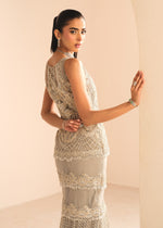 Pakistani Grey Embellished Net Gown (2-Piece) - Image 7