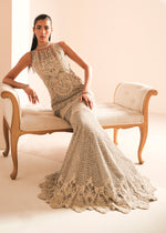Pakistani Grey Embellished Net Gown (2-Piece) - Image 8
