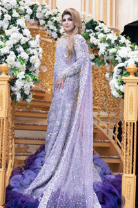 Grey Hand-Embellished Organza Gown (2-Piece) - Image 2