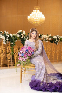 Grey Hand-Embellished Organza Gown (2-Piece) - Image 5