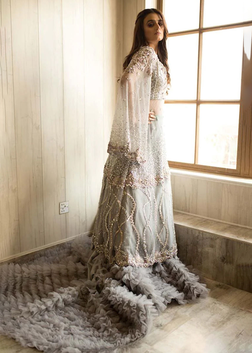 Grey Embellished Tulle Gown (1-Pc) - Image 2