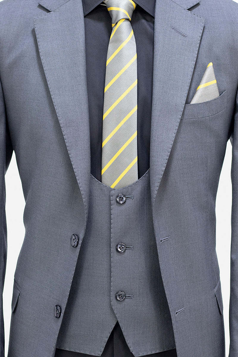 Light Grey Wool-Blend Three-Piece Groom Suit (3-Piece) - Image 6