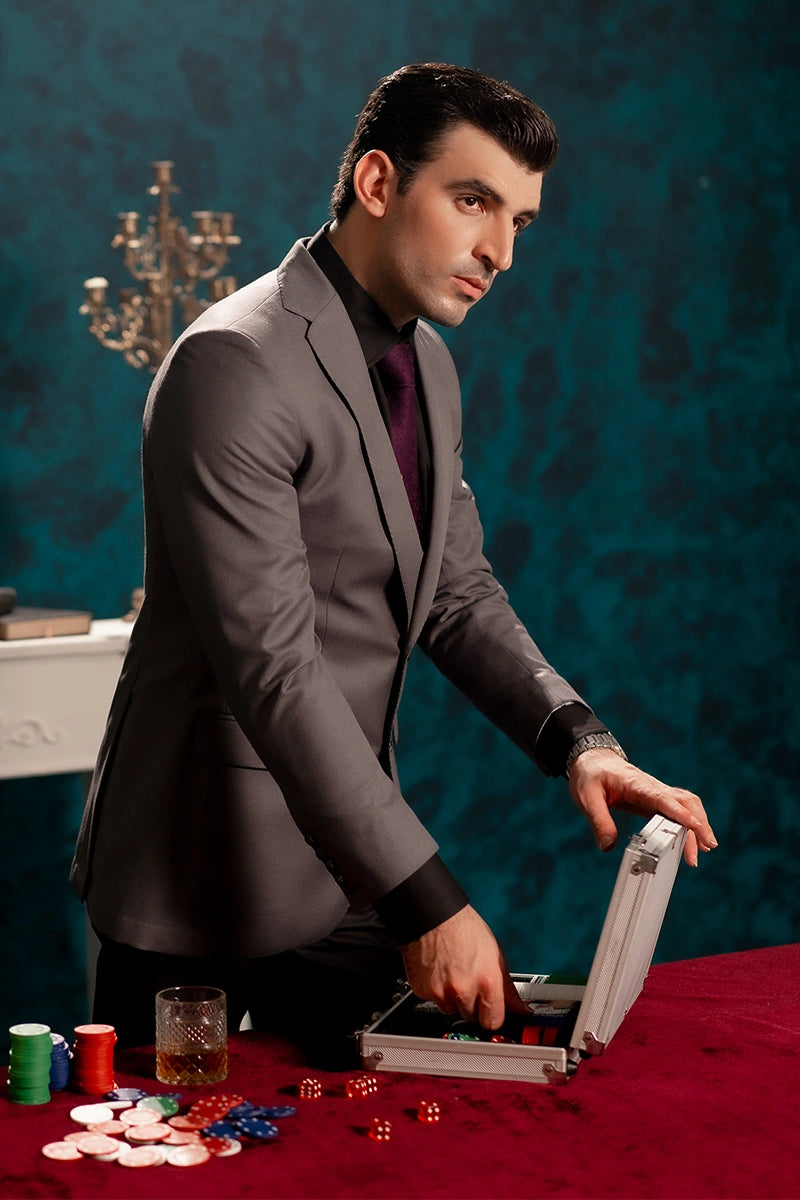 Light Grey Tailored Suiting Groom Valima Suit (2-Piece) - Image 3