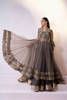 Pakistani Mouse Grey Embroidered Net Kalidar Dress (3-Piece) - Image 5