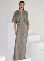 Grey Embellished Net Lehenga Set (3-Piece) - Image 2