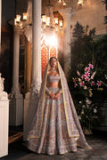 Pakistani Steel Grey Zardozi Net Lehenga Choli (3-Piece) - Image 2