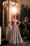 Pakistani Steel Grey Zardozi Net Lehenga Choli (3-Piece) - Image 5