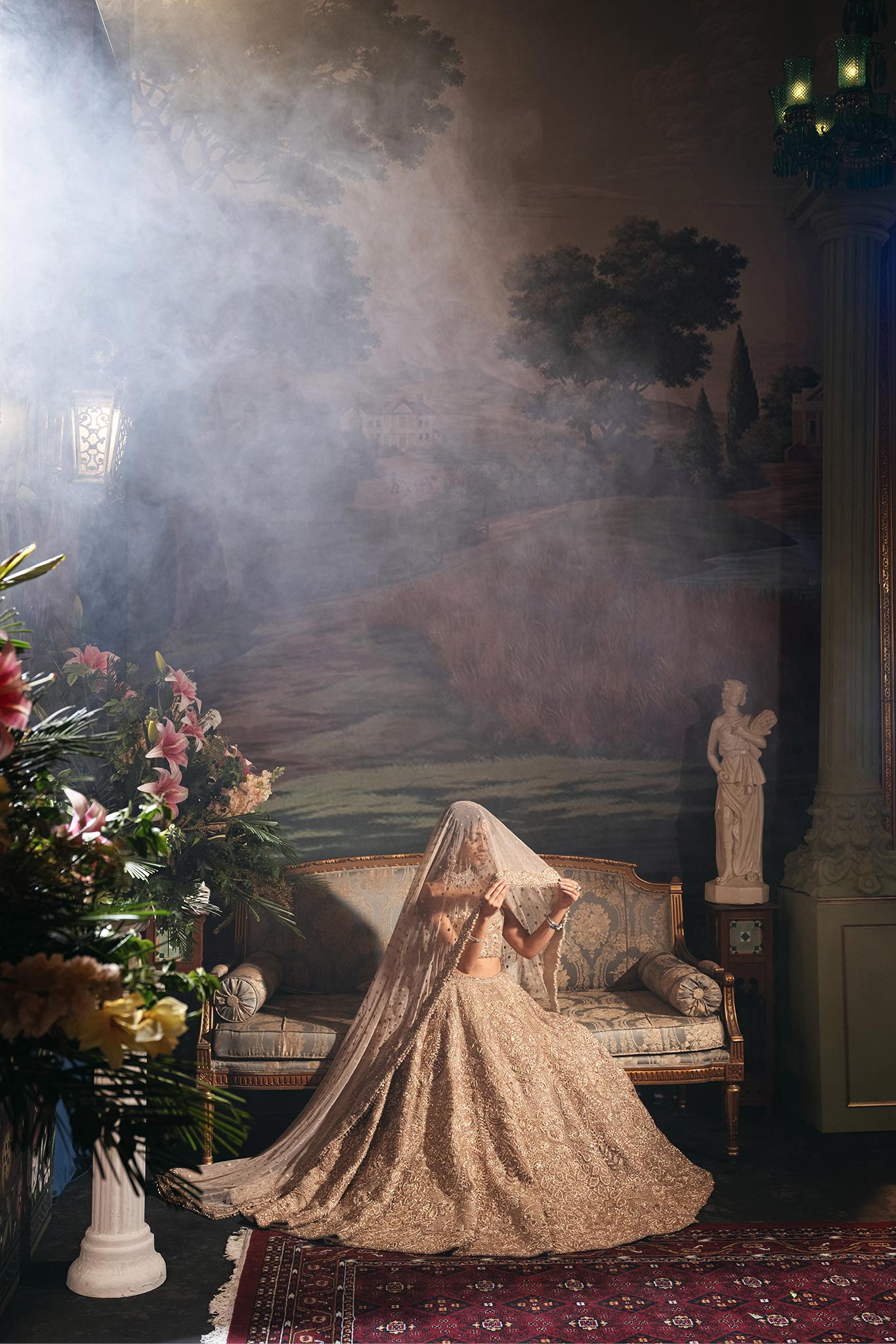 Mouse Zardozi Embroidered Net Bridal Lehenga Choli (3-Piece) - Image 7