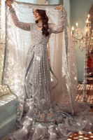 Charcoal Grey Embroidered Organza Lehenga Set (3-Piece) - Image 5